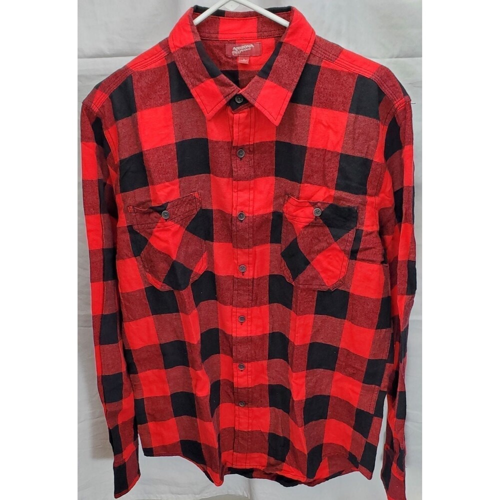 Men's Shirt (Overshirt) (Black & Red)